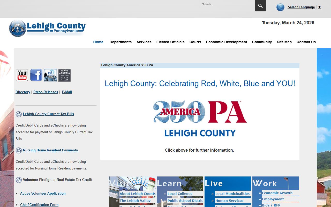 Lehigh County government website with court records relevant to Allentown bankruptcy cases