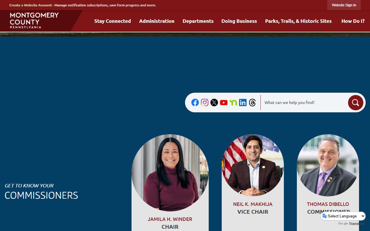 Montgomery County government website with court and property records for Lower Merion bankruptcy filers