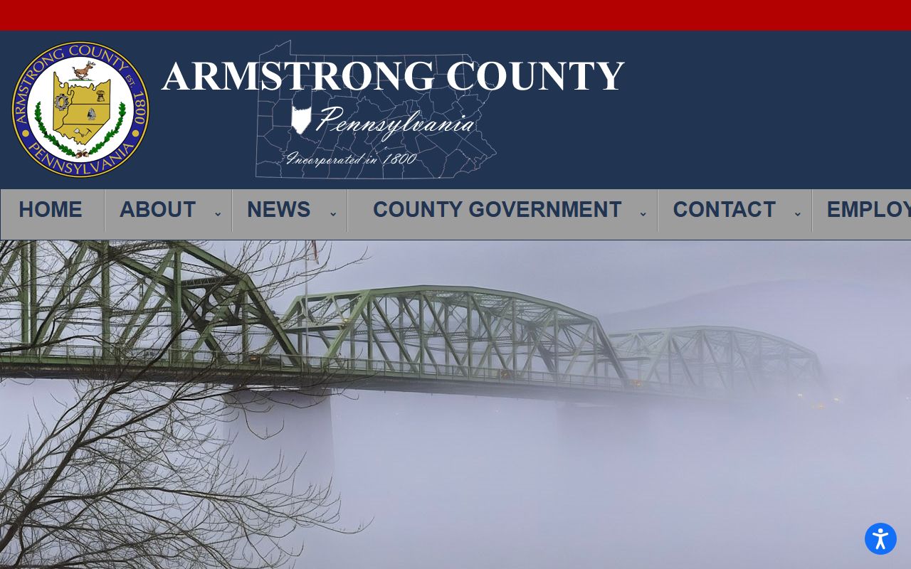 Armstrong County government website with courthouse records relevant to bankruptcy