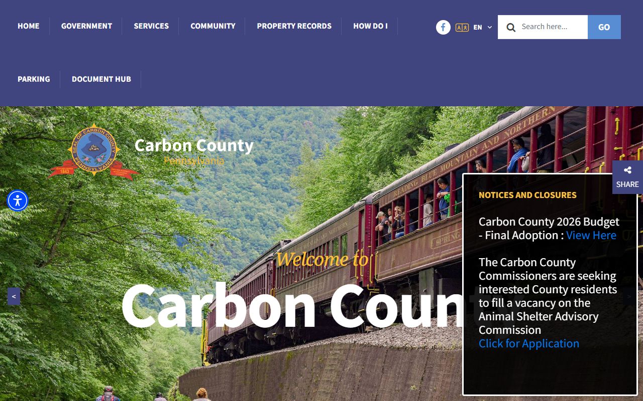Carbon County courthouse in Jim Thorpe for local court and property records