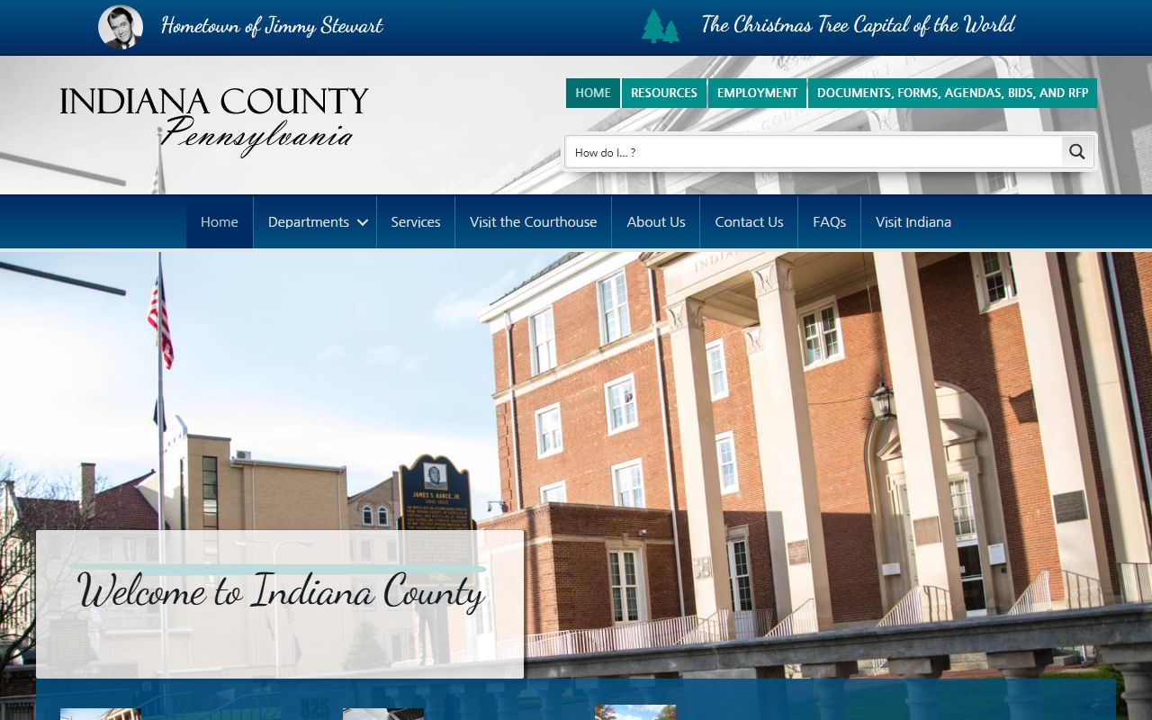 Indiana County Pennsylvania government website for court and property records