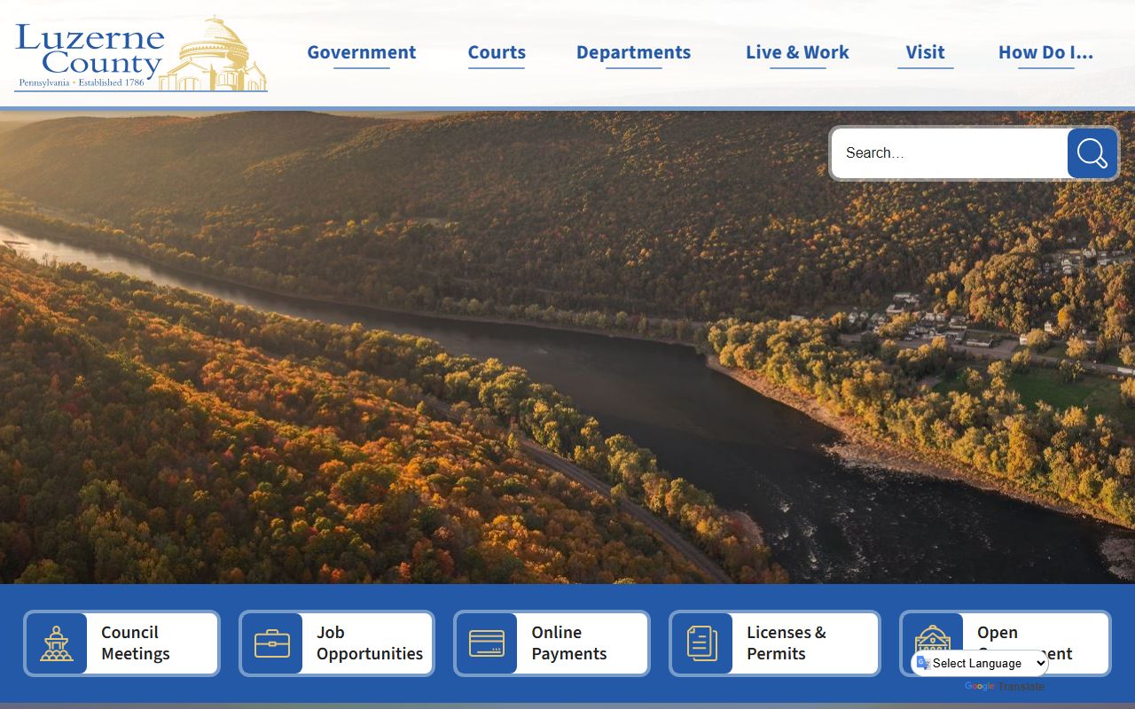Luzerne County official website and government services in Wilkes-Barre Pennsylvania