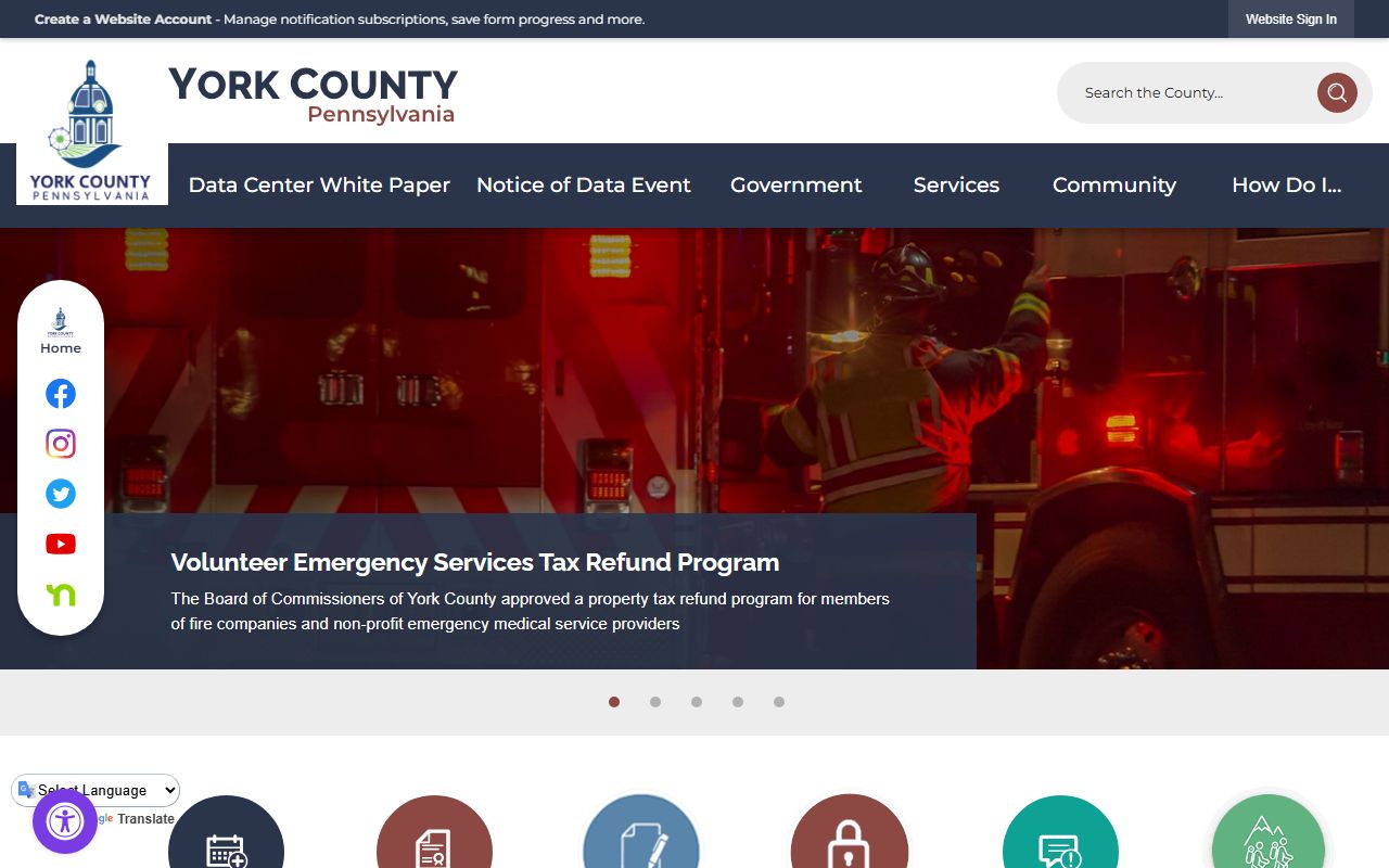 York County Pennsylvania government website for court and records information