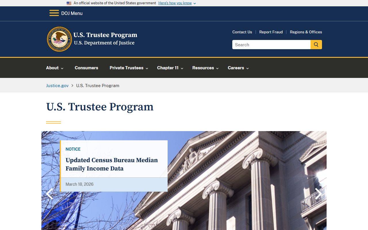 US Trustee Program overseeing Pennsylvania bankruptcy case administration